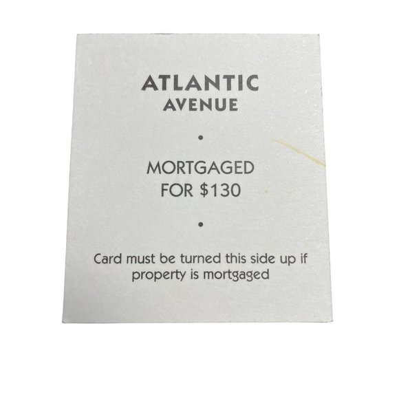 Monopoly Classic Atlantic Ave Property Title Deed Card Replacement u - Picture 2 of 2